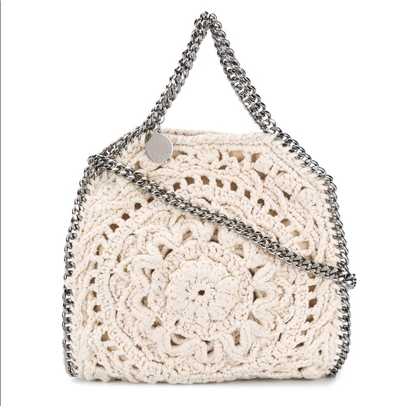Falabella TINY Crochet Flower Crossbody Tote Bag
